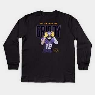 Justin Jefferson Griddy Kids Long Sleeve T-Shirt